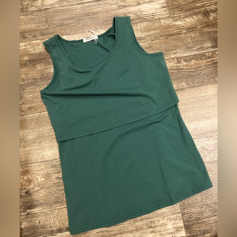 NWT👩‍🍼LADIES MOTHERS LAYERED NURSING ACCESSIBLE FEEDING TANK TOP, Size Medium